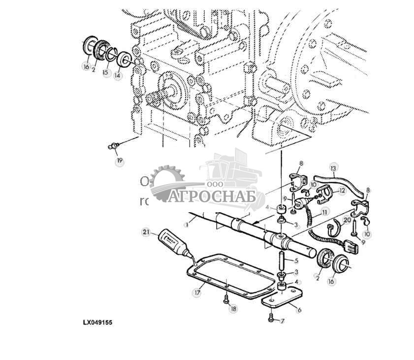 Вал регулировки нагрузки, датчик нагрузки на тягу 